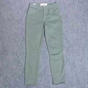 Frank & Eileen Sligo Ankle Skinny Jeans Raw Hem Green Womens 27x26 Stretch Pants